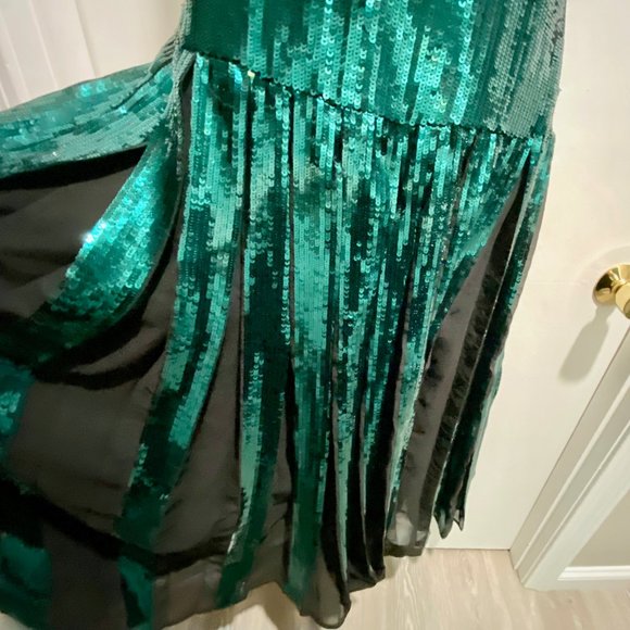 9) Karen Millen Christmas Event Whimsigoth Bling Pleated Sequin Maxi Dress 4/6 - Picture 7 of 12
